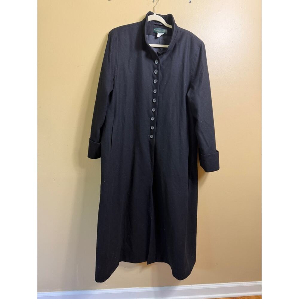 Harve Bernard full length wool blend maxi coat. Black. Size 16 - Picture 4 of 10